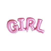 Palloncino scritta Girl rosa da 74 x 33 cm - PartyDeco