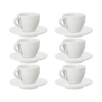 Tazza da caffè da 180 ml con piattino in porcellana - 6 servizi