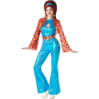 Costume da donna in stile disco cielo blu