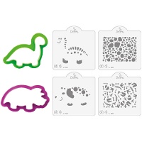 Set di coppapasta per dinosauri con stencil