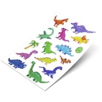 Adesivi di dinosauri pixel - 1 foglio
