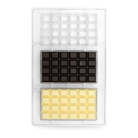 Stampo barrette di cioccolato da 27,5 x 17,5 cm - Decora - 3 cavità
