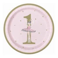 Piatti primo compleanno Ballerina 23 cm - 8 unità