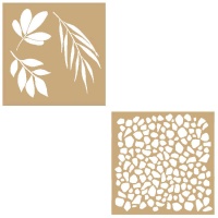 Stencil di foglie e pietre 20 x 20 cm - Artemio - 2 unità