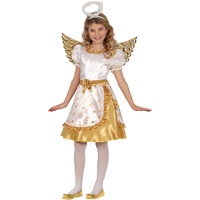 Costume da angelo dorato e bianco per bambini
