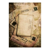 Carta di riso posta vintage da29,7 x 42,5 cm - Artis decor - 1 unità