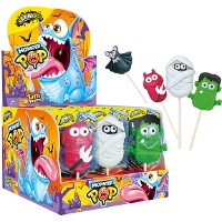 Lecca-lecca a tema mostri per Halloween 35 g - Confezione da 36 unità