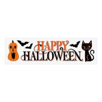 Adesivo murale Halloween con gatto 56 x 15 cm - 1 foglio