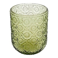 Bicchiere da 270 ml in vetro inciso verde