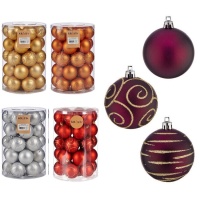 Palline di Natale glitterate 6 cm - 30 pz.