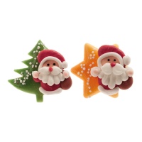 Decorazioni di marzapane Babbo Natale da 4,5 x 4,5 cm - Dekora - 48 unità