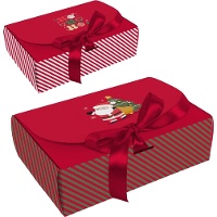 Scatola regalo di Babbo Natale con fiocco - 1 unità