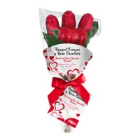Bouquet di rose con cuore di cioccolato - 30 gr
