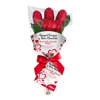 Mazzo di rose con cuore di cioccolato - 30 gr