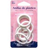 Anelli in plastica da 2,5 cm - Orlo a giorno - 8 pz.