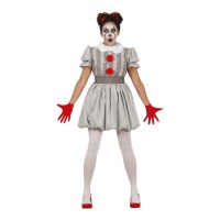 Costume da clown grigio da donna