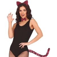 Set di leopardo con cerchietto, papillon e coda
