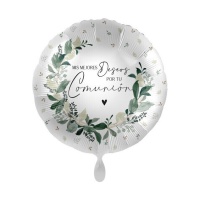 Palloncino per comunione Botanical auguri 43 cm