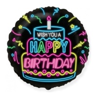 Palloncino neon Happy Birthday 45 cm - Conver Party