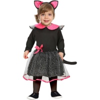 Costume gattino nero e rosa da bebè