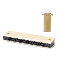 Armonica in legno naturale con custodia - 1 unità