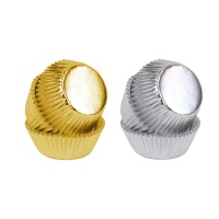 Pirottini mini cupcake argento effetto metallizzato - PME - 45 unità