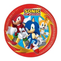 Piatti Sonic The Hedgehog 23 cm - 8 pezzi.