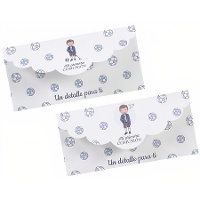 Busta porta denaro per Prima Comunione, assortita azzurra - 1 unità