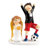 19,5 cm figura di sposo calciatore per torta nuziale