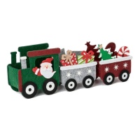 Treno di Babbo Natale con vagoni in feltro da 27 cm