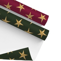 Carta da regalo natalizia con stelle di 2 x 0,70 m - 1 unità