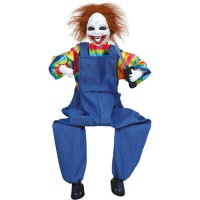 70 cm di clown Chucky seduto con luci, suoni e movimento