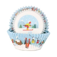 Capsule per cupcakes da sciatore - 48 unità