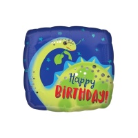 Palloncino quadrato Happy Birthday Dinosauri da 43 cm - Anagram