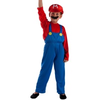 Costume da super idraulico rosso e blu per ragazzi