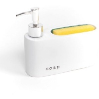 Dispenser di sapone con tampone bianco e allungato