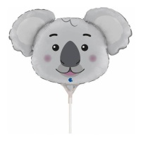 Palloncino metallizzato a forma di testa di koala 33 x 21 cm - Grabo - 10 pz.