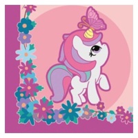 Tovaglioli baby unicorno 16,5 x 16,5 cm - 12 pezzi.