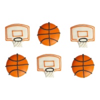 Decorazioni di zucchero da basket con canestri - Decorare - 6 unità