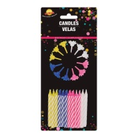 Candele colorate a spirale 6 cm - 24 unità