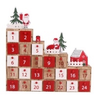 Calendario dell'avvento natalizio con gradini da 31,5 cm