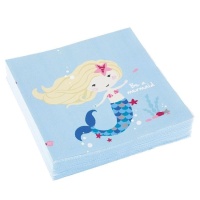 Tovaglioli di carta Be a Mermaid da 16,5 x 16,5 cm - 20 pezzi