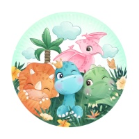 Piatti Happy Dinosaur 18 cm - 8 pezzi.
