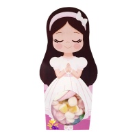 Borsa figura bambina comunione con marshmallow e gommose assortite da 48 g