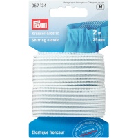 Nastro elastico arricciato 2,5 cm bianco - Prym - 2 m