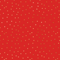 Carta da regalo rossa con stelle dorate 2,00 x 0,70 m - 1 pz.