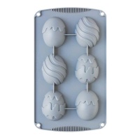 Stampo per uova in silicone 30 x 17 cm - Decorare - 6 cavità