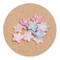 Bottoni decorativi stelline glitterate da 1,6 cm - 16 unità