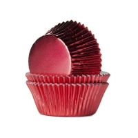 Capsule per cupcake natalizie rosse metallizzate - House of Marie - 24 pezzi.