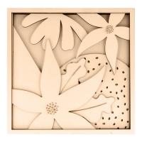 Quadro di fiori in legno a 5 livelli 25 x 25 cm